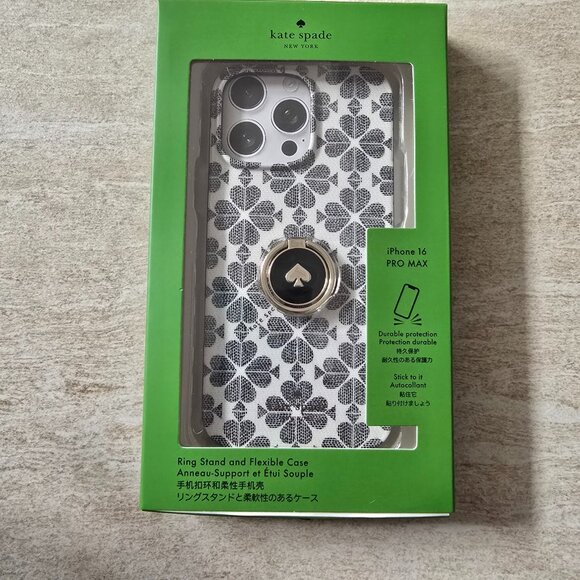 Kate Spade Flower Stability Ring And Case iPhone 16 PRO MAX KK238 - Picture 1 of 6